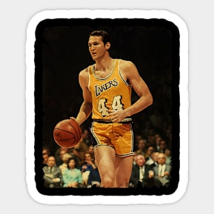 Jerry West - Vintage Design Of Basketball Sticker